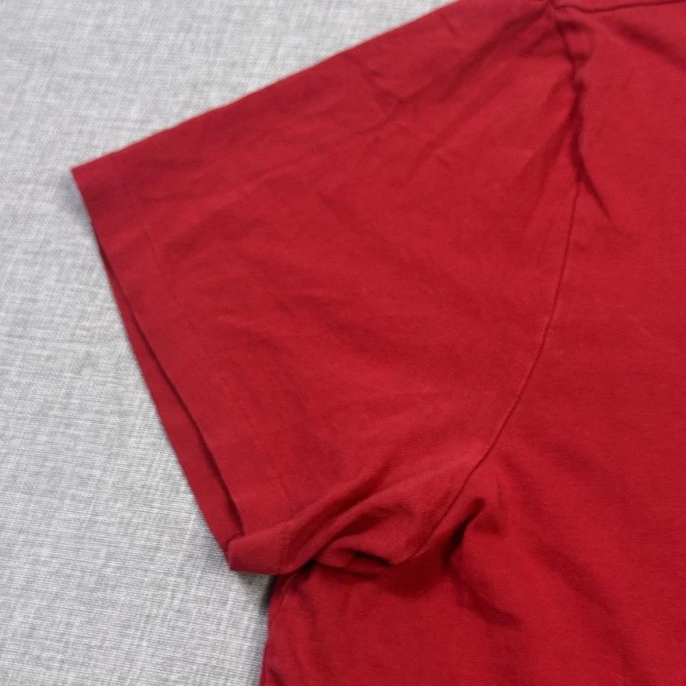 Polo Ralph Lauren T-Shirt Mens L Red Pocket Logo Crew Neck Cotton Tagless